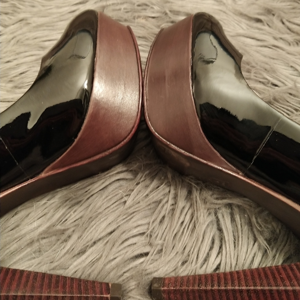 GENUINE LEATHER PLATFORM HEELS - Picture 4 of 8